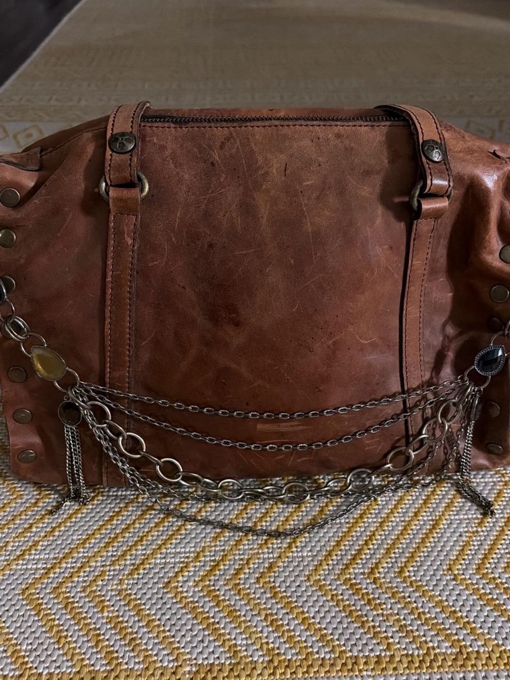 Patricia Nash brown leather shoulder bag